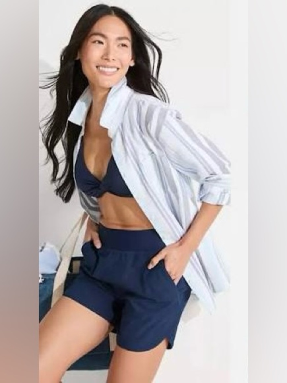 Nordstrom zero x posur sun smart paddle active shorts in navy new with tags